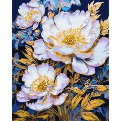 Картина по номерах з фарбами металік "Елегантні квіти" 40x50 см