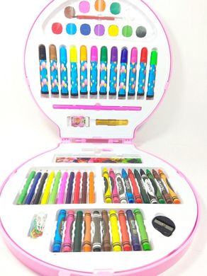 Набор для творчества MK 2111-1 карандаши, фломастеры Мел, акварельная краска, точилка, 2 вида, чемодан, в кулке.,28-28-4см