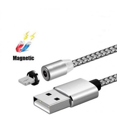 Магнітний шнур Data кабель для зарядки USB - micro USB на магнітах круглий з підсвіткою під Андроїд