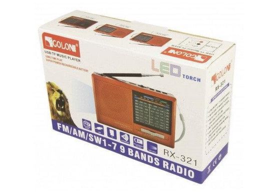 Радіоприймач Golon RX-321 USB BT c ліхтариком USB, SD, MP3, AUX, Bluetooth Music player