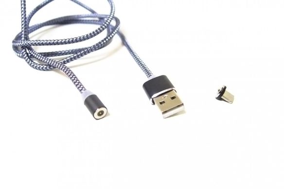 Магнітний шнур Data кабель для зарядки USB - micro USB на магнітах круглий з підсвіткою під Андроїд