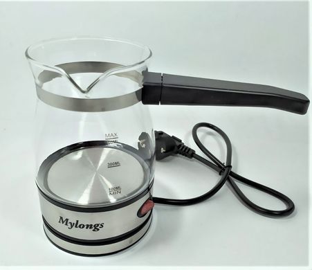 Електротурка скло 0,5L електрокавоварка кавоварка електрична турка 220В дисковий 600Вт Mylon KF-008