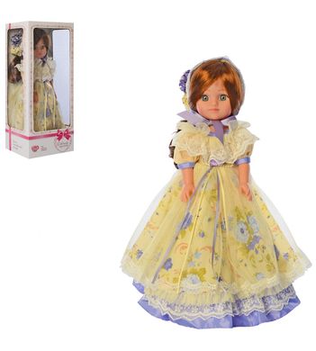 Кукла музыкальная Лялька M 4460 37см длинные волосы 37см пышное платье, озвучка украинская, в коробке