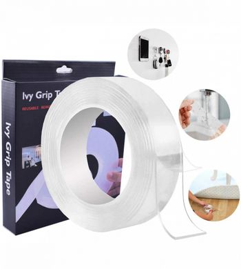 Многоразовая крепежная лента Ivy Grip Tape 5м гелиевая 6675 в коробке