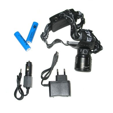 Фонарик налобный мощный Police BL-2177-T6 с зумом + 2 аккумулятора + две зарядки + Zoom + адаптер