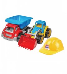Іграшка набір машинка та трактор екскаватор "Малюк - будівельник 3 ТехноК", арт.3954, 37x34.5x20.5 см