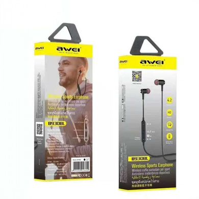 Наушники вакуумные с микрофоном беспроводные Bluetooth Awei B930BL, Black