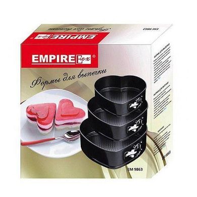 Набор форм для выпечки из 3шт сердечки Empire 9863 антипригарные