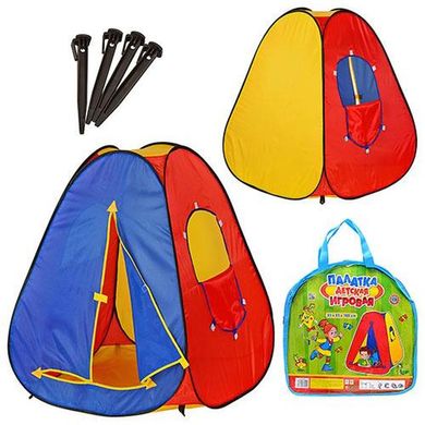 Палатка детская Самораскладывающаяся Пирамидка PLAY SMART M 1423, 86-77-74см 1вход-сетка ,заст-липуч+завяз, 2 окна сетки, в сумке