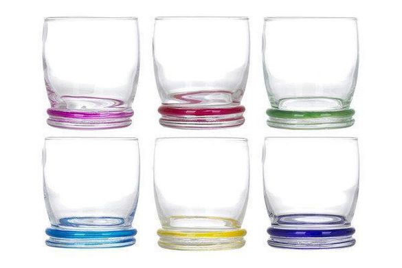Набір склянок 310мл Rainbow Cortina 6шт низькі ЛМ (лак.мікс) N0754 Люмінарк