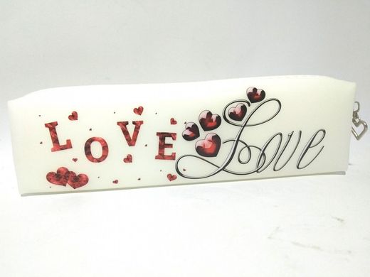Пенал силиконовый непрозрачный цветной с надписями "LOVE"