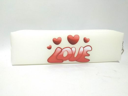 Пенал силиконовый непрозрачный цветной с надписями "LOVE"