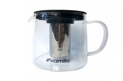 Чайник скляний вогнетривкий Kamille - 600мл із заварником (0776S)
