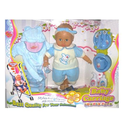 Кукла бебиберн T05015 с коляской, одеждой, аксессуарами, в коробке
