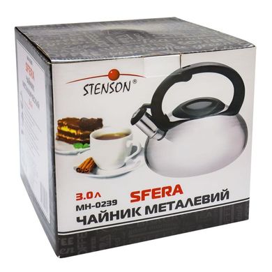 Чайник нержавійка свисток Stenson 3.0л лите дно МH-0239