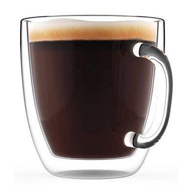 Чашка подвійне дно термокружка скло ізоляційні подвійні стінки 400 мл для чаю кави 7008 GB