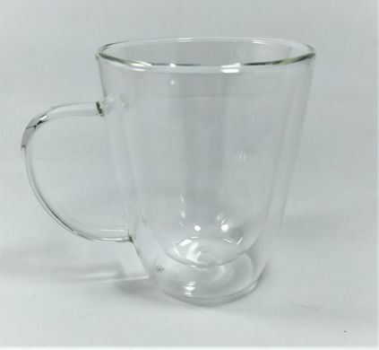 Чашка двойное дно термокружка стекло изоляционные двойные стенки 400 мл для чая кофе 7008 GB