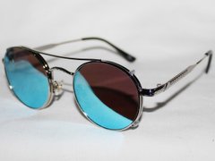 Очки солнцезащитные Sun Chi 28085 серебро голубой зеркальные овалы двойная оправа солнцезащитные и для зрения