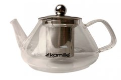 Чайник скляний вогнетривкий Kamille - 700мл із заварником (0782M)