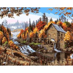 Картина по номерам "Дом на берегу реки" 40x50 см Origami Украина