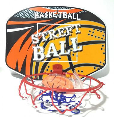 Баскетбольне кільце M 5436 (144шт) щит, кільце 21см, сітка, м'яч 11см, голка в сітці, 40-30-2см