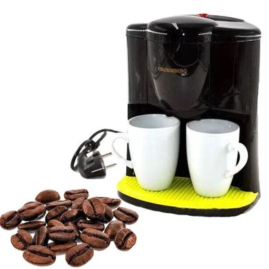 Кофемашина для дома Crownberg CB-1560 600 Вт капельная кофеварка для кофе и чая на 2 порции с многоразовым фил