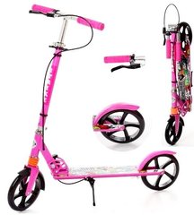 Самокат Самокат iTrike SR 2-010-1-P Pink с 1 амортизатором, колеса 20см, до 80кг, алюминиевый + сталь, руль до 102см, ножка, Розовый