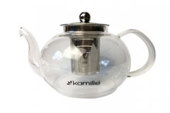 Чайник скляний вогнетривкий Kamille - 500мл із заварником (0783S)