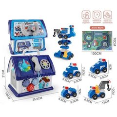 Логический домик "Полиция", конструктор 55 элементов, пальчиковые игры, руль, телефон, игровой коврик XangLei Toys