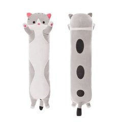 Мʼяка іграшка-обіймашка "Кіт Батон", 90, см, сірий