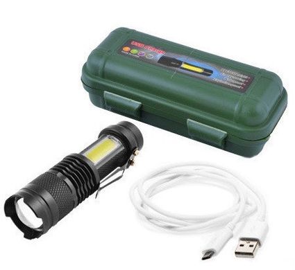 Фонарик мини карманный + кемпинговая лампа аккумуляторный BL 5389 - 525 зарядка от usb micro charge в боксе