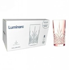 Набор высоких розовых стаканов Luminarc Зальцбург 380 мл 6 шт (P9166)