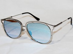 Очки солнцезащитные Sun Chi 17084 серебро голубой зеркальные