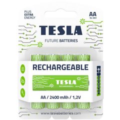 Батарейки акумуляторні TESLA AA GREEN + RECHARGEABLE (HR6), 4 штуки