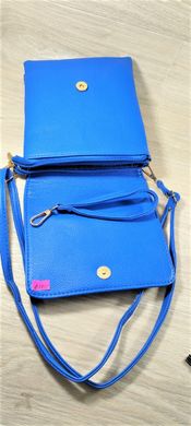 Клатч женский, сумочка 19*23 см, 2 отдела на молнии, карман наружный, карман внутренний 1518/006 синий