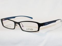 Очки-оправа для окулярів для зору ATSD AT1016 чорний синій алюмінієва з завушником FLEX