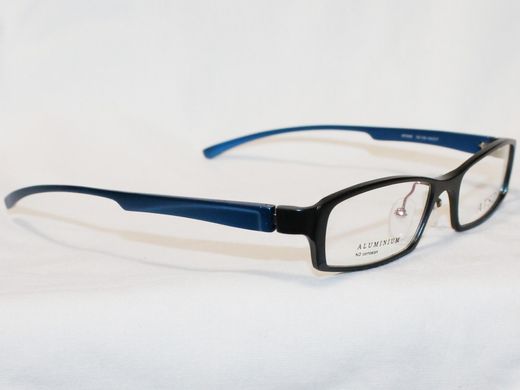 Очки-оправа для окулярів для зору ATSD AT1016 чорний синій алюмінієва з завушником FLEX