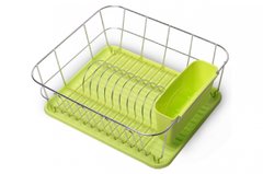Сушарка для посуду Kamille - 370 x 330 x 135 мм зелена (0763A)