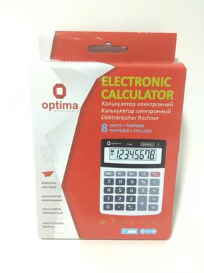 Калькулятор настольный Optima 8 разрядов размер 134*107*34 мм
