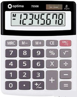 Калькулятор настільний Optima 8 розрядів розмір 134 * 107 * 34 мм