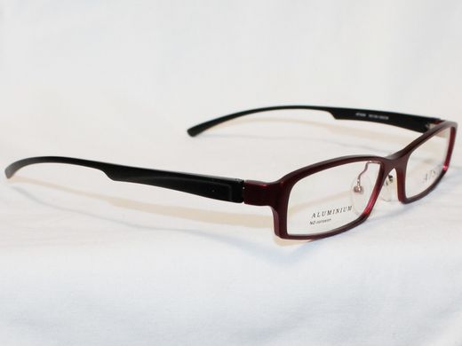 Очки-оправа для окулярів для зору ATSD AT1016 червоний чорний алюмінієва з завушником FLEX