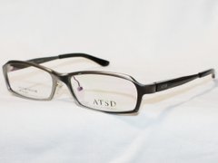 Очки-оправа для окулярів для зору ATSD AT1041 срібло чорний алюмінієва з завушником FLEX
