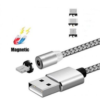 Шнур магнитный для зарядки magneti 3in1 micro lightning type-c магнитный круглый M3