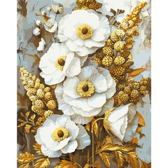 Картина по номерам с красками металлик "Благородные цветы" 40x50 см Origami Украина