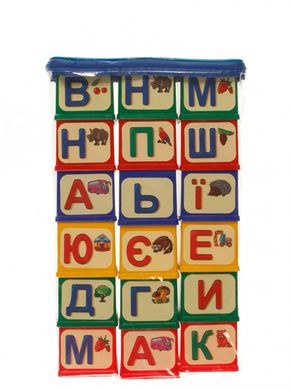 Кубики українська абетка з розкрою 18 шт. Юніка, різнокольорові