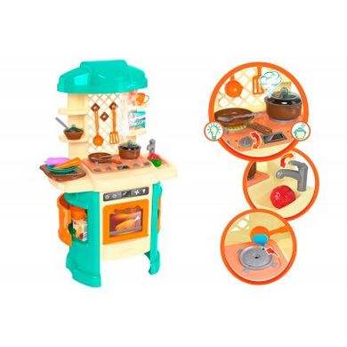 Детская игровая кухня большая интерактивная свет звук набор посуды Игрушка "Кухня ТехноК" 5637