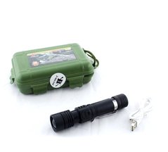 Ліхтарик кишеньковий міні BAILONG BL- 518 Т6 акумулятор 18650 зарядка від USB лінза фокусування