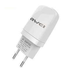 Зарядка мережевий адаптер універсальний потужний USB AWEI C821 5V 2.1A, Білий