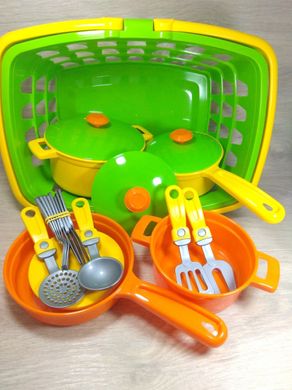 Набор детской посуды кухня детская с корзинкой 24 предмета ТехноК 4456