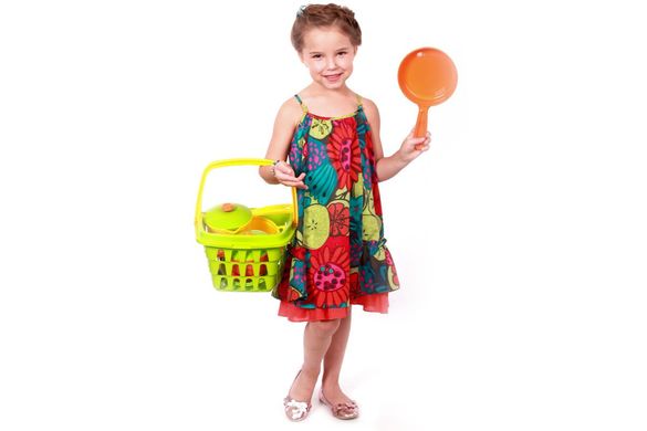 Набір дитячого посуду кухня дитяча з кошиком 24 предмети ТехноК 4456